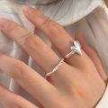 wholesale S925 Sterling Silver Holding Constant Love Heart Ring for Women, Light Luxury Minimalist Fashion Woven Cross Band Ring, Aloof Style New-0-3
