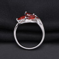 wholesale S925 Sterling Silver Design Sense Natural Gemstone Ring for Women, European and American Fashion Personality with Inlaid Natural Garnet-0-2