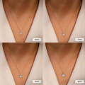 wholesale 925 Sterling Silver, Cloud-pull Silver Jewelry Cross-border 8A Zircon Super Sparkling Princess Square Necklace for Women, Ins High-end Collarbone Chain-0-2