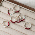 wholesale 999 Silver Exquisitely Simple Design Literary Vintage Style Chinese Red Rope Wrapped Ring R02446-0-0