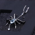wholesale S925 Sterling Silver Insect Series Designer Earrings, Spider Design with Natural Topaz Earrings-0-2
