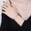 wholesale S925 Sterling Silver Korean Style Internet Celebrity Ins Minimalist Wind Large Square Diamond Magic Mirror Luxury Niche Design Bracelet-0-2