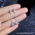 925 Sterling Silver Moissanite Classic Bullhead Tassel Ear Studs, 1ct Wholesale-0-1
