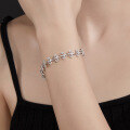 wholesale S925 Sterling Silver Full Moissanite Inlaid Adjustable Bracelet Hip Hop Trendy Silver Diamond Jewelry-0-3