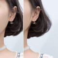 wholesale S925 Silver NaLan Women's Small Fresh Hollow Bow Short Hoop Earrings, Elegant Young Girl Ear Accessories G2253-0-1