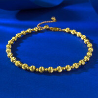 wholesale S925 Sterling Silver Laser Brushed Cat Eye Bead 60 Bracelet for Women, Small and Minimalist Niche Luxury Design-B122 Gold Small 4.0mm 925 Silver