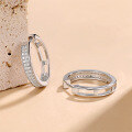 wholesale S925 Sterling Silver Cross-Border Hot-Selling New Moissanite Hoop Earrings, Minimalist and Versatile Women's Moissanite Earrings-0-0