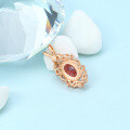 wholesale S925 rose gold-plated silver vintage rose red garnet lace set, elegant OL pendant necklace-0-3