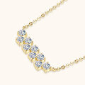 S925 Silver D Color Moissanite 9-Stone Row Cross Necklace-0-2