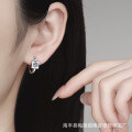 S925 Sterling Silver Geometric Square Earrings with D Color Moissanite-0-2