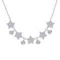 wholesale S925 Sterling Silver Pendant with Full Moissanite, Minimalist Niche Starry Sky Necklace for Women, Christmas Collarbone Chain-0-4