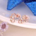 wholesale 18K Rose Gold New Cute Sweet Diamond Stud Earrings for Women, Fashionable Little Chic Style 9K Gold Moissanite Earrings Ins-0-2