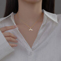 wholesale S925 silver Korean-style fishtail shell necklace, simple and elegant fashion statement women's neck accessory D9707-0-1