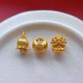 wholesale Gold-plated 925 ancient silver accessories Lily of the Valley Chubby Fu pendant, bride A'Dai hamburger bead, small waist spacer bead DIY-0-3