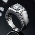wholesale S925 Sterling Silver Moissanite Ring Men, Cross-Border E-Commerce AliExpress Best-Selling Classic Style, Dropshipping-0-3