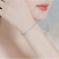 Sterling Silver Floral Motif Moissanite Bracelet for Women, Elegant and Versatile-0-1