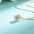K Gold-Plated S925 Sterling Silver Moissanite Bubble Necklace-0-1