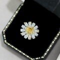wholesale S925 Sterling Silver European and American Style New Wedding Ring for Women with Yellow Zircon 5A/8A Sparkling Design Wholesale-0-2