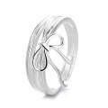 wholesale S925 Sterling Silver Fashionable Korean Japanese Cute Fresh Bow Design Unique Internet Celebrity Ins Style Ring for Women-0-5