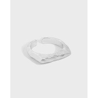 wholesale S925 Sterling Silver 508 Korean Version Ins Niche Design Minimalist Versatile Irregular Texture Textured Open Ring for Women-Silver [No. 15/Adjustable] Opening adjustable