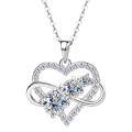 wholesale S925 Sterling Silver Cross-Border Europe, America, Japan, and Korea D Color Moissanite Cupid Necklace Heart-Shaped Collarbone Chain Wholesale Jewelry-0-4