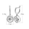 wholesale S925 Sterling Silver Cross-Border Moissanite Moving Earrings Wholesale, Heavy Duty Women's Beating Heart Circle Earrings-0-6