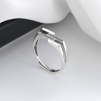 wholesale S925 Sterling Silver Minimalist Irregular Multi-Layer Geometric Ring Korean Trendy Unisex Stackable Band-370FJ/approx. 2.76g Adjustable opening