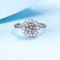 wholesale 925 Sterling Silver Moissanite Women's Luxury Wedding Ring Fashion Style Factory Direct Supply Supports Any Appraisal 1 Carat Ring-0-1