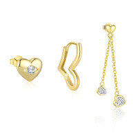 wholesale S925 Sterling Silver Sweet Heart-shaped Earrings With Super Sparkling Rhinestones, Elegant And Versatile Design-Single three-piece set 925 silver