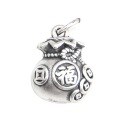 wholesale Sterling Silver S999, Thai Silver, Auspicious Knot Peace Lock, Fortune Character Coin, Fortune Bag Pendant, DIY Crystal Bracelet, Pure Silver Accessories-0-8