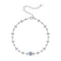 wholesale S925 Sterling Silver Cross-Border New Small Design Moissanite Bracelet for Women, Fresh and Sweet Trendy Hand Jewelry-0-4