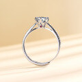 wholesale Pure Silver Genuine D Color Six-Prong Set 80-Point Moissanite Ring for Women, Light Luxury Niche Design Openable Wholesale-0-2