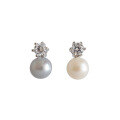 wholesale S925 Sterling Silver Versatile and Minimalist Natural Freshwater Pearl Ear Studs Earrings for Women-0-4
