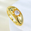 wholesale S925 Silver Gold-Plated Polished 50 Ring for Women,Ins Style Ring Loop,2023-0-5