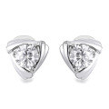 wholesale 925 Sterling Silver High Version 09ct White Moissanite Ear Studs Minimalist Earrings for Women Versatile Asymmetric Elegant Jewelry-0-4