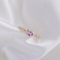 wholesale 10K Gold ArtLi Jewelry Natural Light Amethyst Ring Women's Japanese Elegant Retro Ring Factory Supply-0-5