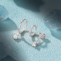 wholesale 925 Sterling Silver Daily Elegant Inlaid Zircon Set Earrings Women's Classic Hot-sale Ins Hoop Stud Earrings-0-3