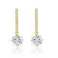 wholesale 14k Gold Light Luxury Round Lab-Grown Diamond Earrings with Natural Diamond Accents, 05 Carat Stud Earrings-0-4