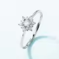 wholesale S925 sterling silver new stylish trendy snowflake ring for women with moissanite, unique niche matching couple rings, wholesale from manufacturer-0-3