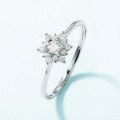 wholesale S925 sterling silver new stylish trendy snowflake ring for women with moissanite, unique niche matching couple rings, wholesale from manufacturer-0-3
