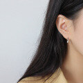 wholesale S925 Sterling Silver EB061 Korean Style Elegant Silver Ear Accessories INS Fashion Minimalist Exquisite Mini Drop Earrings for Women-0-3