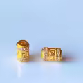 wholesale S925 Gold-Plated Small Waist Spacer Beads DIY Bracelet Necklace Accessories Road-Road Through Large Hole Six-Character Barrel Beads-0-1