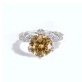 wholesale S925 Sterling Silver Moissanite Ring for Women 5ct Honey Snow Flower Bud Luxurious High-End Proposal Wedding Ring Wholesale-0-15