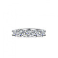 S925 Silver Moissanite Ring Women's Five-Star Princess Crown Stackable Band-0-3