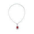 wholesale 925 Silver Gold-Plated Necklace with High-Carbon Diamond and GRC Lab-Grown Ruby, Exquisite and Versatile Women's Necklace for Banquets and Advanced Jewelry-0-0