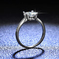 S925 Silver Four-Prong Princess-Cut Moissanite Ring for Women, Live Stream Supply-0-0