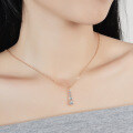 S925 Silver Women's Moissanite Pendant Necklace, Cross-Border-0-2
