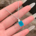 wholesale S925 Silver New Paraíba Pendant for Women 8*10 Necklace, Hot Selling Fashion Live Stream Item in Europe and America-0-0