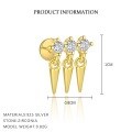 wholesale S925 Sterling Silver Farfan Tassel Pendant Zircon Earrings, Women's Small Exquisite Design-0-10