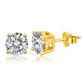 wholesale 925 Sterling Silver Four-prong Setting Zircon Earrings Women's Cross-border Ins Advanced Design Versatile Ear Jewelry-0-6